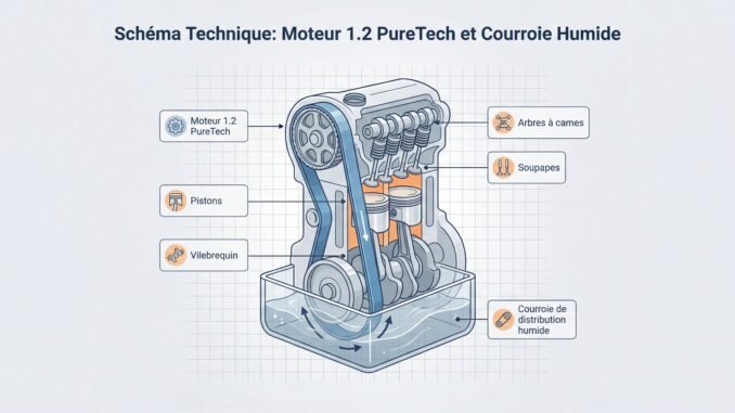 Schéma d'un moteur PureTech 1.2