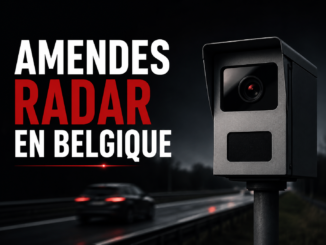 Radar automatique contrôlant la vitesse sur une autoroute belge, illustrant le barème des amendes radar en Belgique en 2026.