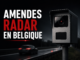 Radar automatique contrôlant la vitesse sur une autoroute belge, illustrant le barème des amendes radar en Belgique en 2026.