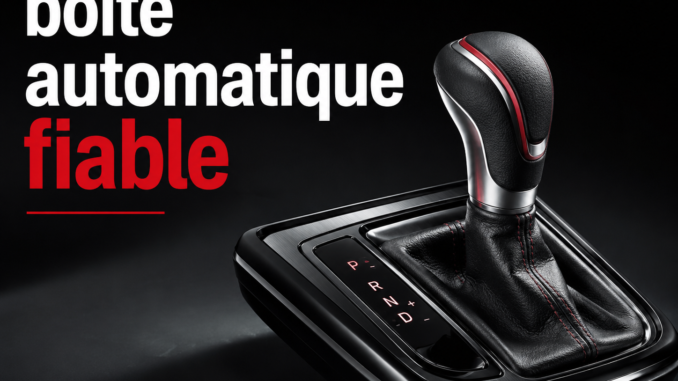 Boîte automatique fiable en occasion : levier de vitesse automatique illustrant un comparatif des transmissions DSG, ZF, Aisin, CVT et e-CVT pour les automobilistes belges.